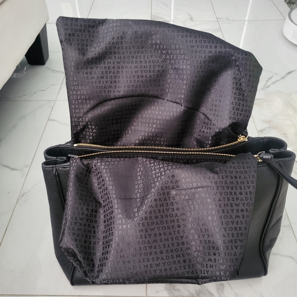 Kate Spade Black Leather Leighann Satchel / Tote Handbag (Mulberry Street) - Picture 13 of 14